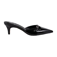 GC Shoes Womens Simone Buckled Kitten Mule Heeled Sandals