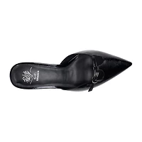 GC Shoes Womens Simone Buckled Kitten Mule Heeled Sandals