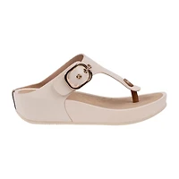 GC Shoes Womens Rhodes Buckled Wedge Sandals