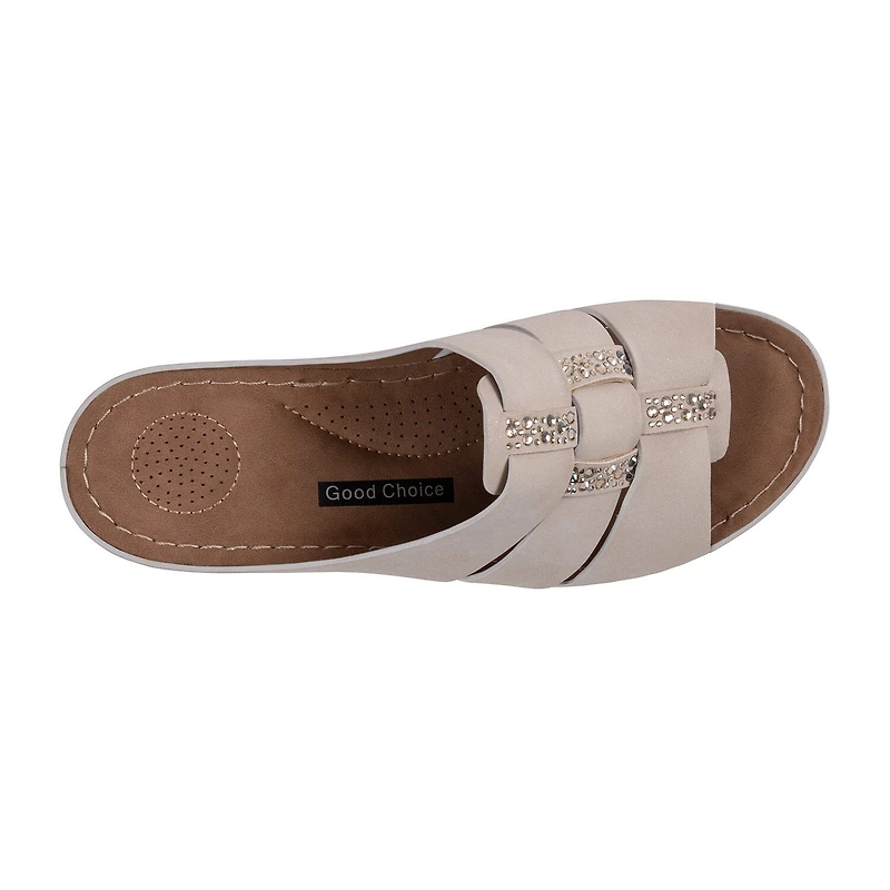 GC Shoes Womens Monte Embellished Wedge Sandals