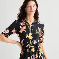 MSK Womens V Neck Short Sleeve Fitted Maxi Dress