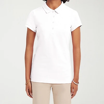 IZOD Womens Juniors Short Sleeve Polo Shirt