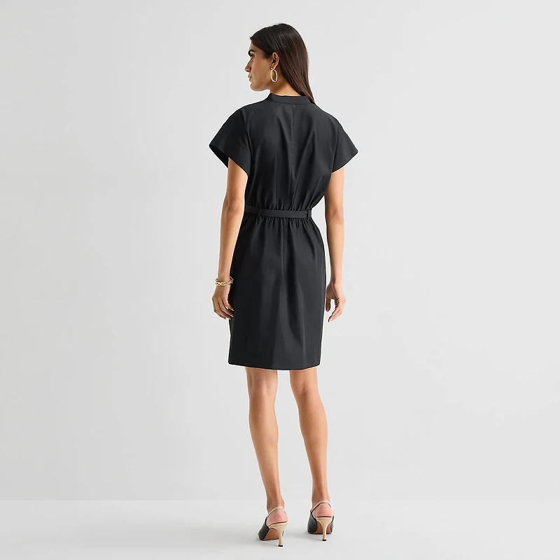 Isabel & Nina Womens Notch Neck Short Sleeve Shift Dress