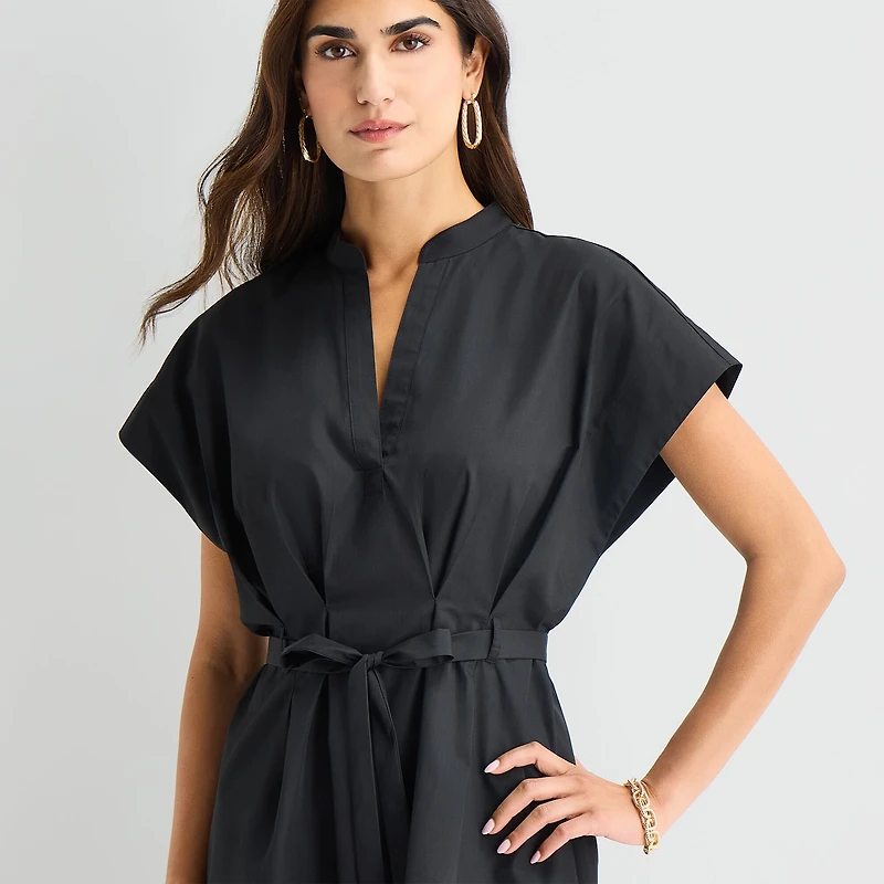 Isabel & Nina Womens Notch Neck Short Sleeve Shift Dress