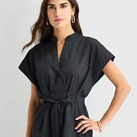 Isabel & Nina Womens Notch Neck Short Sleeve Shift Dress