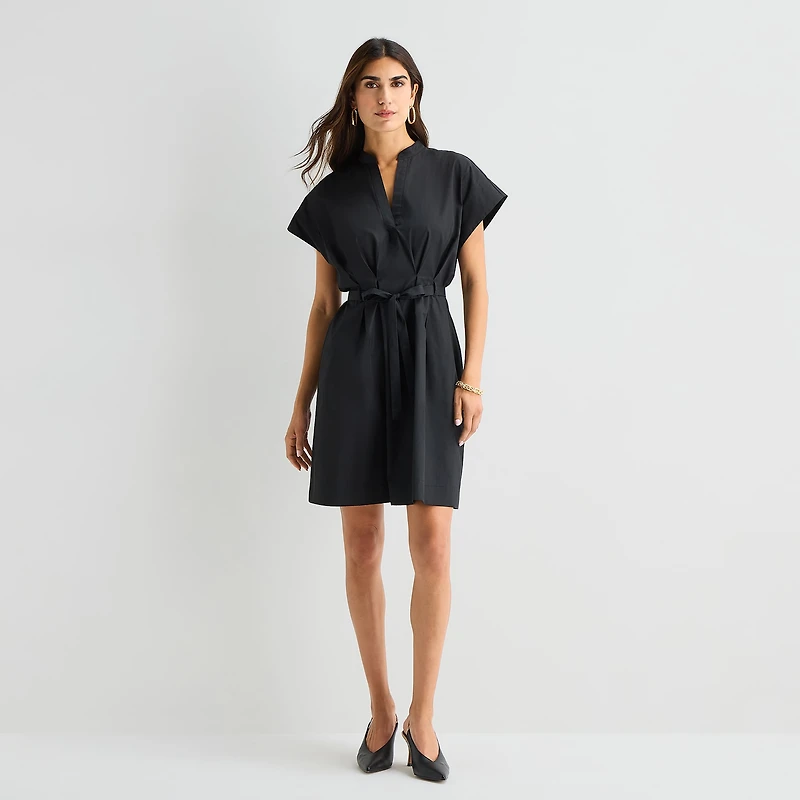Isabel & Nina Womens Notch Neck Short Sleeve Shift Dress