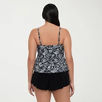 Trimshaper Womens Animal Print Tankini Swimsuit Top