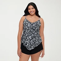 Trimshaper Womens Animal Print Tankini Swimsuit Top