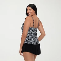 Trimshaper Womens Animal Print Tankini Swimsuit Top