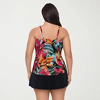 Trimshaper Womens Leaf Plus Tankini Swimsuit Top