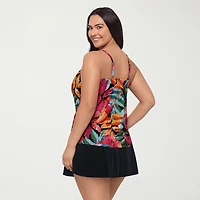Trimshaper Womens Leaf Plus Tankini Swimsuit Top
