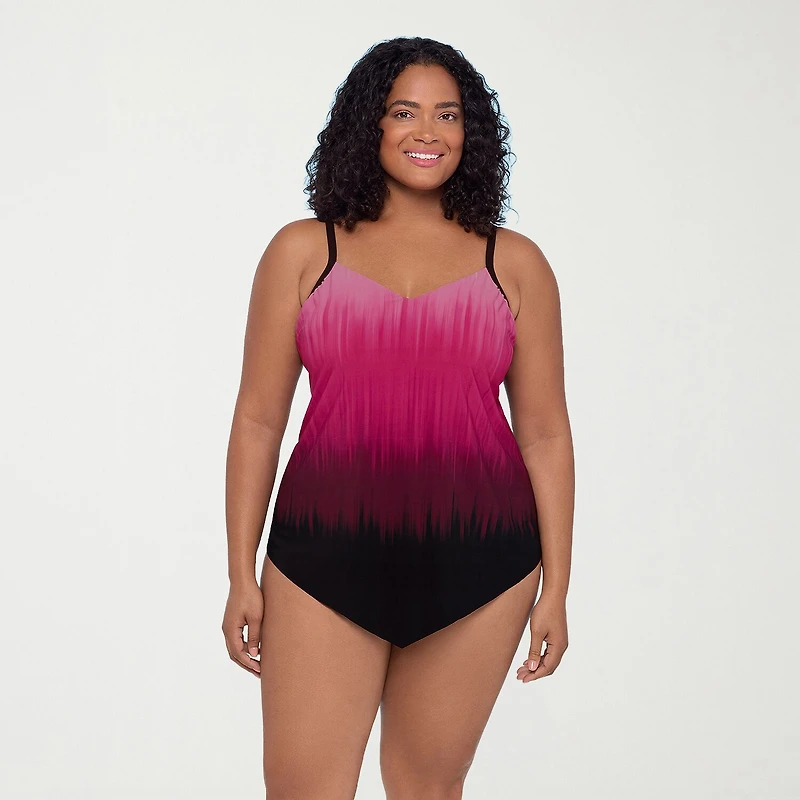 Trimshaper Womens Ombre Plus Tankini Swimsuit Top