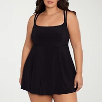 Sonnet Shores Womens Plus Swim Dress