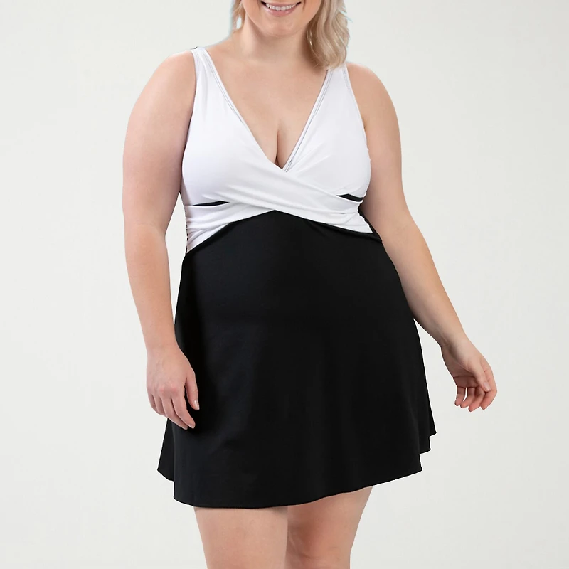 Dolfin Aquashape Women's V-Neck Wrap Swim Dress Womens