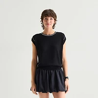 Stylus Womens Crew Neck Sleeveless Pullover Sweater