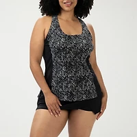 Dolfin Womens Striped Full Coverage One Piece Swimsuit