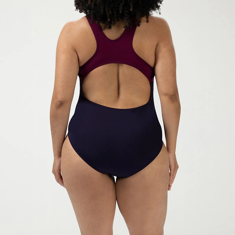 Dolfin Womens Panel Moderate Coverage One Piece Swimsuit