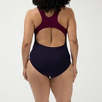 Dolfin Womens Panel Moderate Coverage One Piece Swimsuit