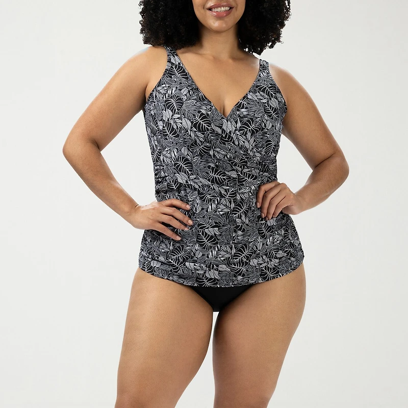 Dolfin Womens Leaf Moderate Coverage One Piece Swimsuit