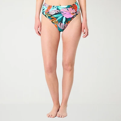 Mynah Womens Lined Moderate Coverage High Waist Bikini Swimsuit Bottom