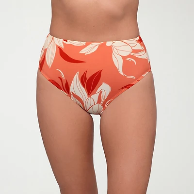S3 Swim Womens Lined Floral Full Coverage High Waist Bikini Swimsuit Bottom