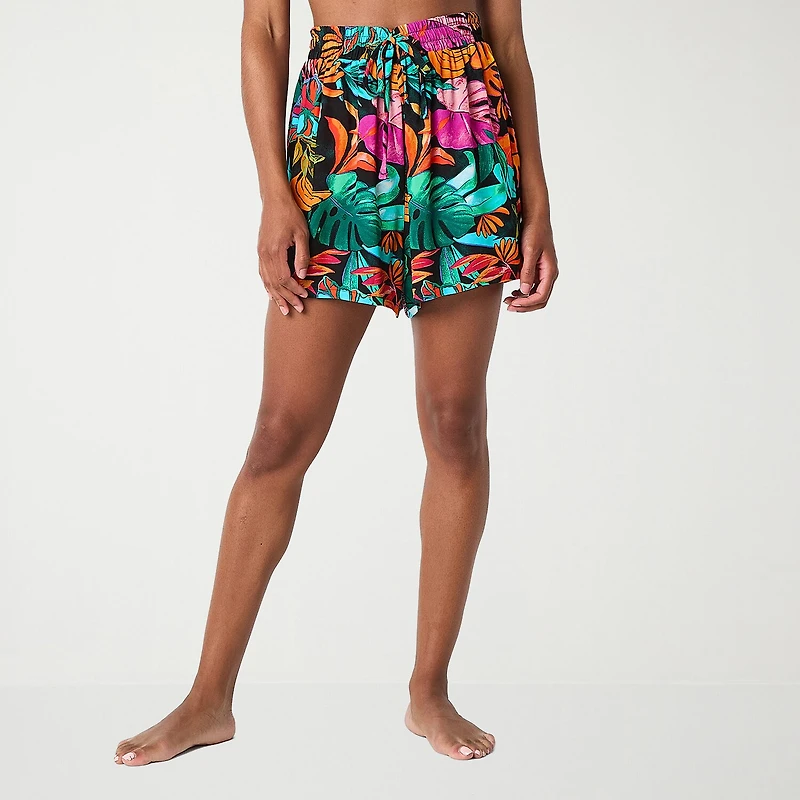 Mynah Womens CREPE Shorts Swimsuit Cover-Up