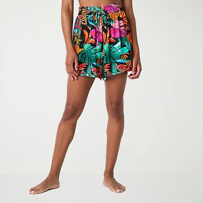 Mynah Womens CREPE Shorts Swimsuit Cover-Up