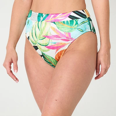 Mynah Womens LINED Moderate Coverage High Waist Bikini Swimsuit Bottom