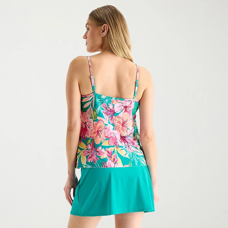 Sonnet Shores Womens Floral Tankini Swimsuit Top