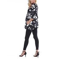 White Mark Maternity Roche Womens Scoop Neck 3/4 Sleeve Tunic Top