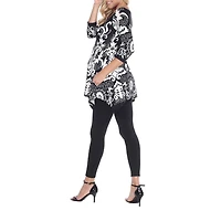 White Mark Maternity Ganette Womens Scoop Neck 3/4 Sleeve Tunic Top