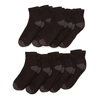 Xersion Little & Big Kid Boys Multi-Pack 10 Pair Quarter Ankle Socks