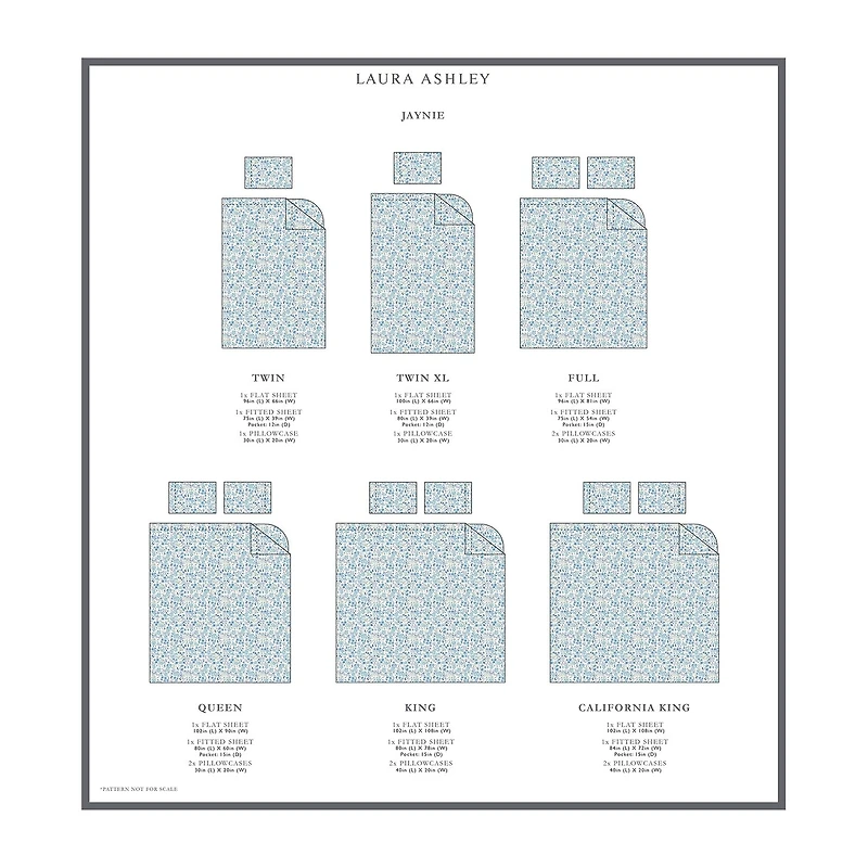 Laura Ashley 6-Pc 100% Cotton Percale Deep Pocket Sheet Set