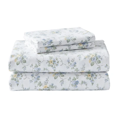 Laura Ashley 100% Cotton Brushed Flannel Sheet Set