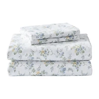 Laura Ashley 100% Cotton Brushed Flannel Sheet Set