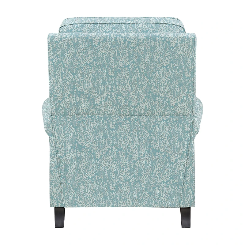 ProLounger Keaton Transitional Roll-Arm Push Back Recliner Coral Print Fabric