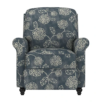 ProLounger Keaton Transitional Roll-Arm Push Back Recliner Floral Fabric
