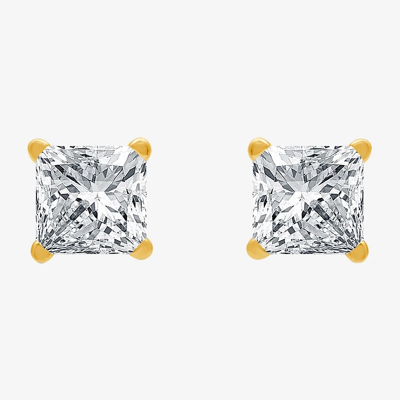 Ever Star (G / SI1-SI2) 1 CT. T.W. Lab-Grown Diamond Princess-cut Stud Earrings in 10K or 14K Gold