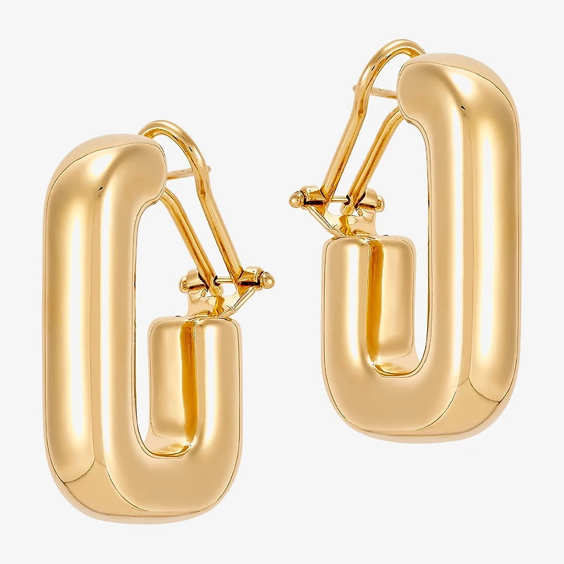 Limited Quantities! Womens 18K Gold Over Silver 33mm Hoop Earrings