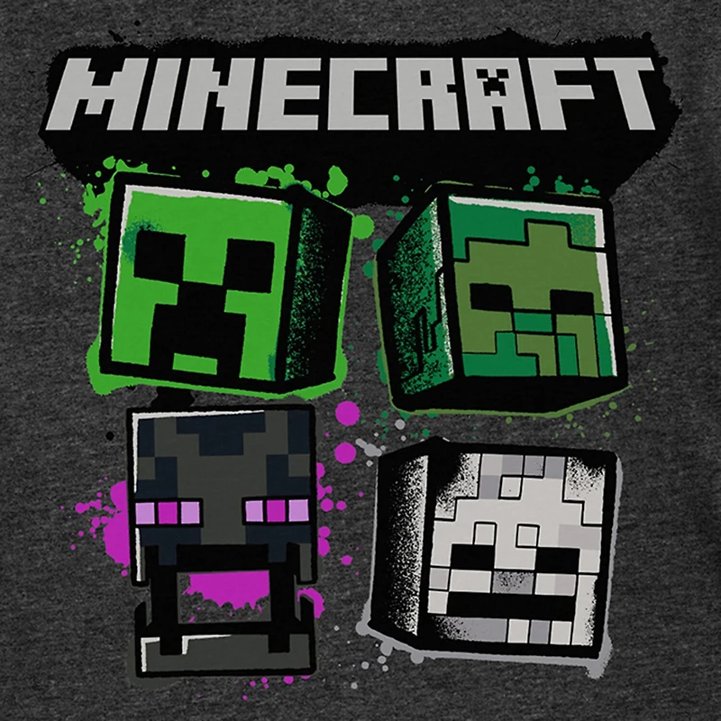 Little & Big Kid Boys Crew Neck Short Sleeve Regular Fit Minecraft Graphic T-Shirt