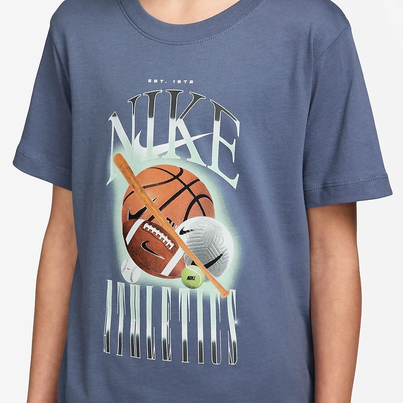 Nike Club Big Kid Unisex Crew Neck Short Sleeve Classic Fit Graphic T-Shirt