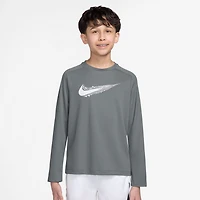Nike Dri-Fit Big Kid Boys Crew Neck Long Sleeve Regular Fit Graphic T-Shirt