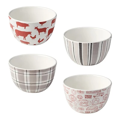 Certified International Vintage Farm 4-pc. Ceramic Ice Cream Bowl