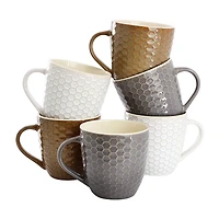 Elama Honeycomb Assorted 6-pc. Geometric Coffee Mug