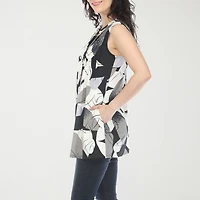 White Mark Womens Crew Neck Sleeveless Tunic Top