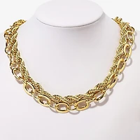 Bold Elements Gold Tone Womens Inch Link Chain Necklace