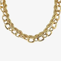Bold Elements Gold Tone Womens Inch Link Chain Necklace