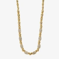 Monet Jewelry Gold Tone Pave Bead Womens 17 Inch Collar Necklace