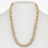 Monet Jewelry Gold Tone Pave Bead Womens 17 Inch Collar Necklace
