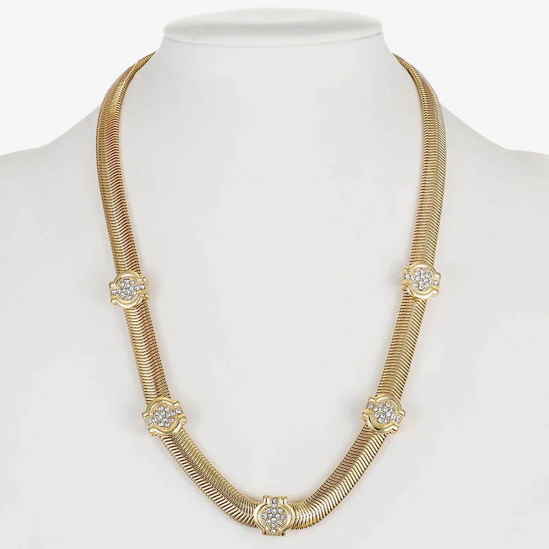 Monet Jewelry Gold Tone Womens Inch Collar Necklace